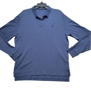 Polo Ralph Lauren Mens Long Sleeve Polo‎ Shirt XL Extra Large Blue Pony Logo